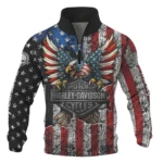 Harley-Davidson Motorcycle American Spirit Quarter Zip Quilted Waffle All Over Prints Gift Fan Love QTVAHL250226A13-QZW