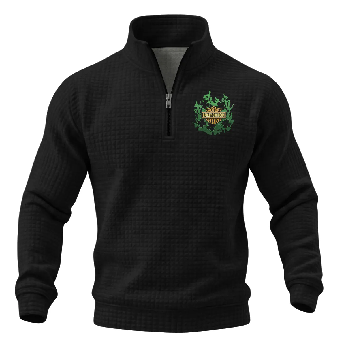 Harley-Davidson Motorcycle Fortune Hunter Quarter Zip Quilted Waffle All Over Prints Gift Fan Love QTVAHL250226A14-QZW