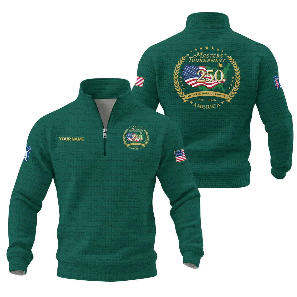 Masters Tournament America 250 Anniversary Quarter Zip Quilted Waffle QTMT040325A1NBB-QZW - Image 3