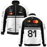 2026 Oscar Piastri 81 McLaren F1 Teamwear Bomber BLOP25326A2BB - White