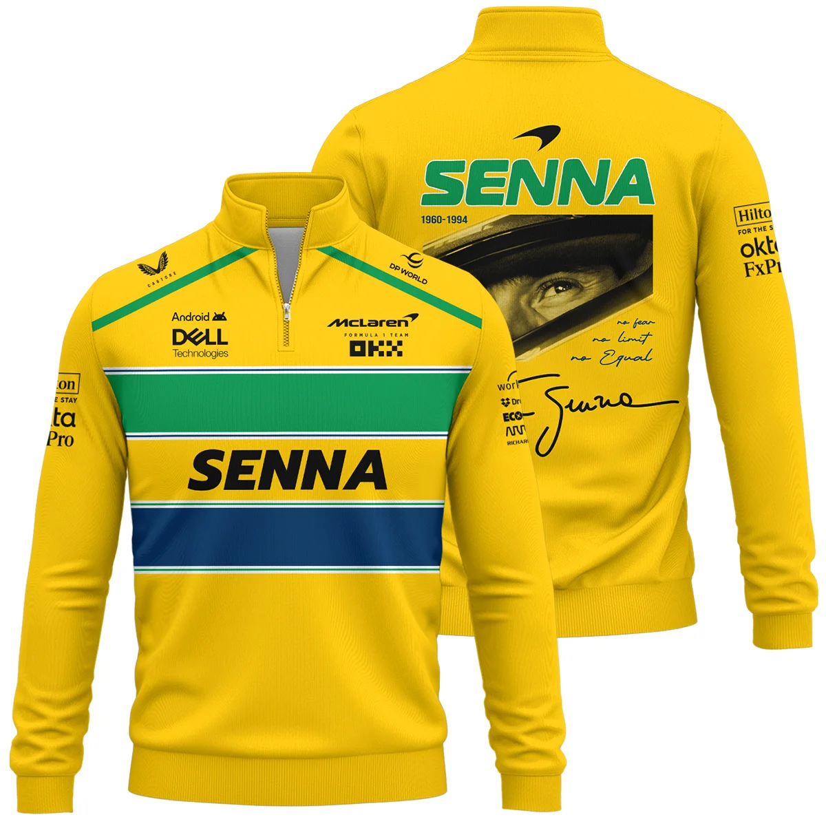 Ayrton Senna McLaren Formula One Quarter-Zip Sweatshirt BLF1190525A2QZS - Formula Racing Apparel