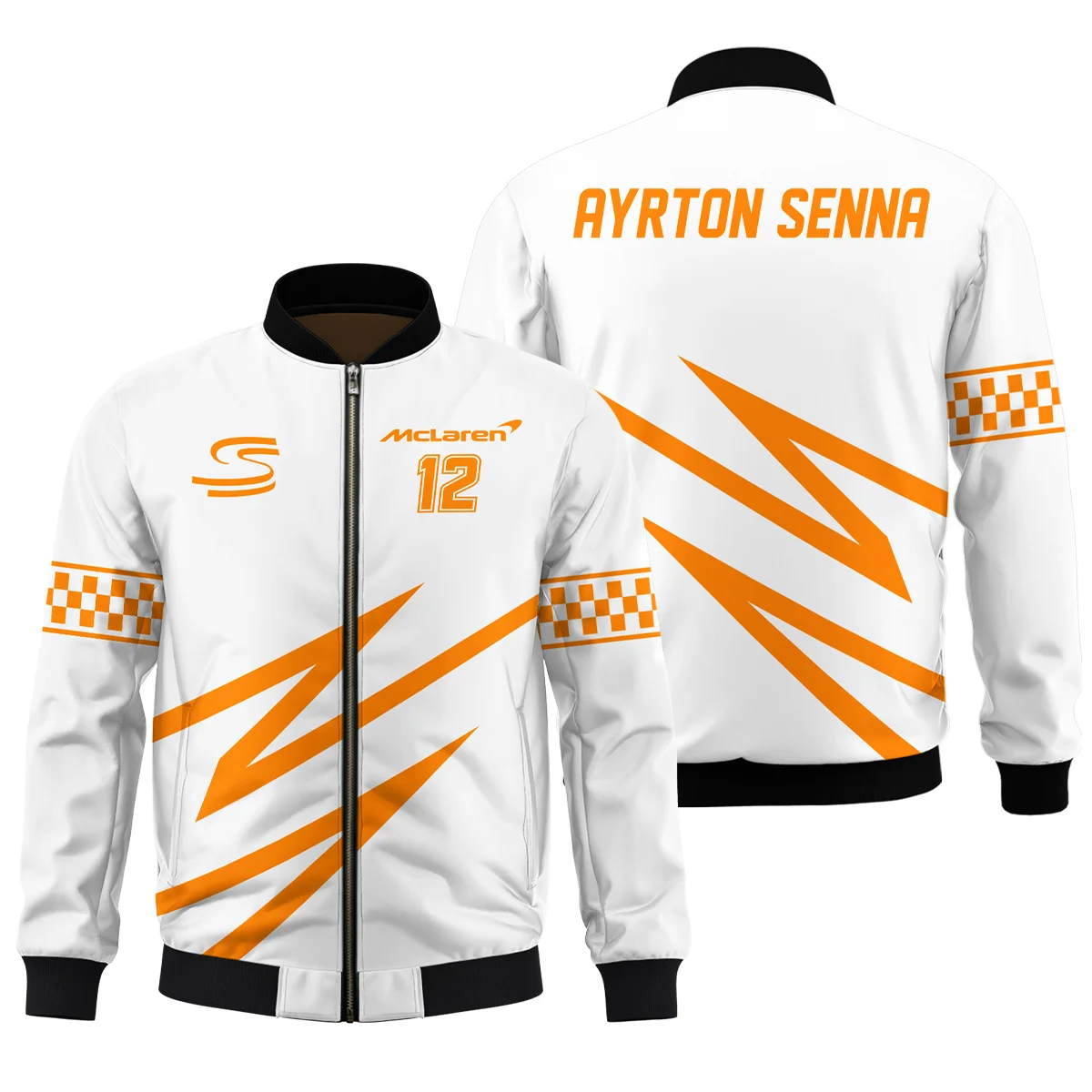 Ayrton Senna The Racing Legend McLaren F1 Bomber BLF16625A4BB - Trackside Outfit