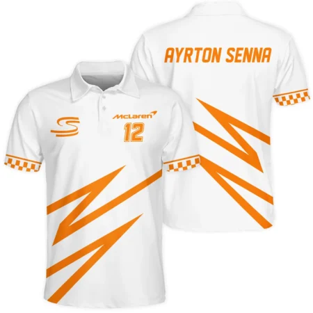 Ayrton Senna The Racing Legend McLaren F1 Polo Shirt BLF16625A4PL - Pit Lane Clothing