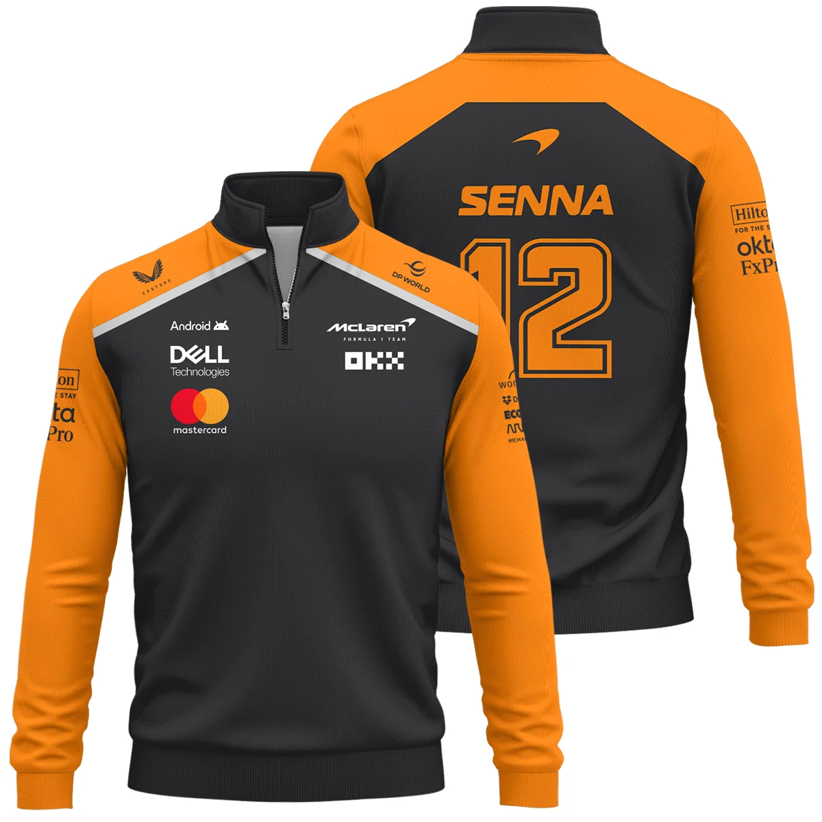 Ayrton Senna The Racing Legend McLaren F1 Quarter-Zip Sweatshirt BLF16625A1QZS - Race Day Design