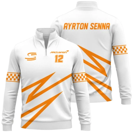 Ayrton Senna The Racing Legend McLaren F1 Quarter-Zip Sweatshirt BLF16625A4QZS - F1 Fan Gear