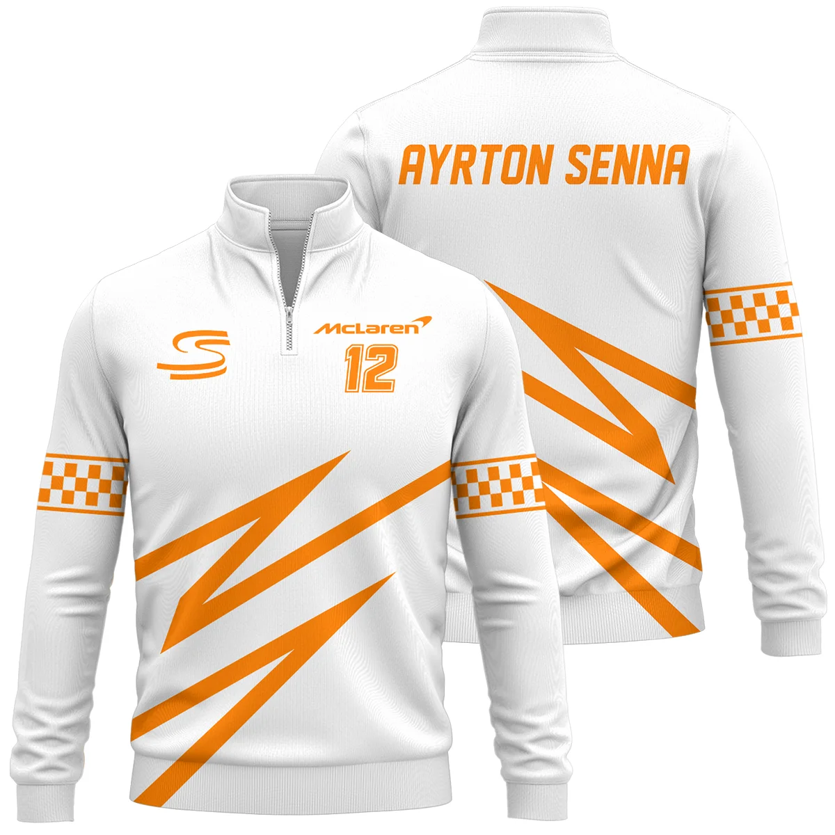 Ayrton Senna The Racing Legend McLaren F1 Quarter-Zip Sweatshirt BLF16625A4QZS - F1 Fan Gear