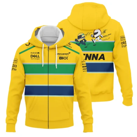 Ayrton Senna The Racing Legend McLaren F1 Zipper Hoodie BLF13625A1ZHD - Race Day Design