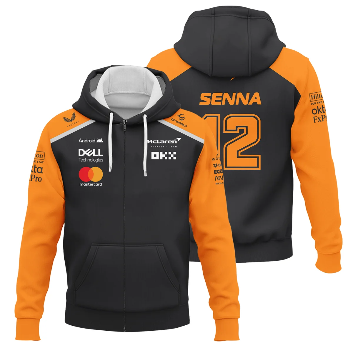 Ayrton Senna The Racing Legend McLaren F1 Zipper Hoodie BLF16625A1ZHD - Motorsport Apparel