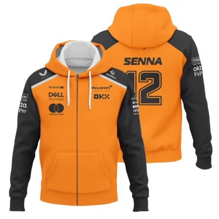 Ayrton Senna The Racing Legend McLaren F1 Zipper Hoodie BLF16625A2ZHD - Racing Lifestyle Clothing