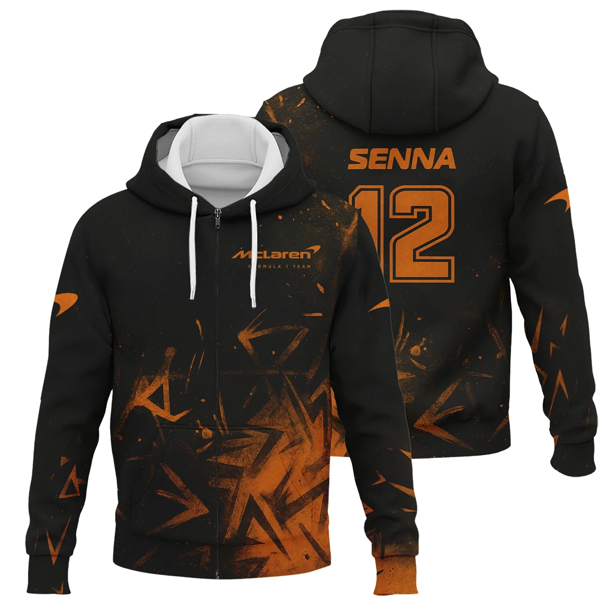Ayrton Senna The Racing Legend McLaren F1 Zipper Hoodie BLF16625A3ZHD - F1 Fan Gear