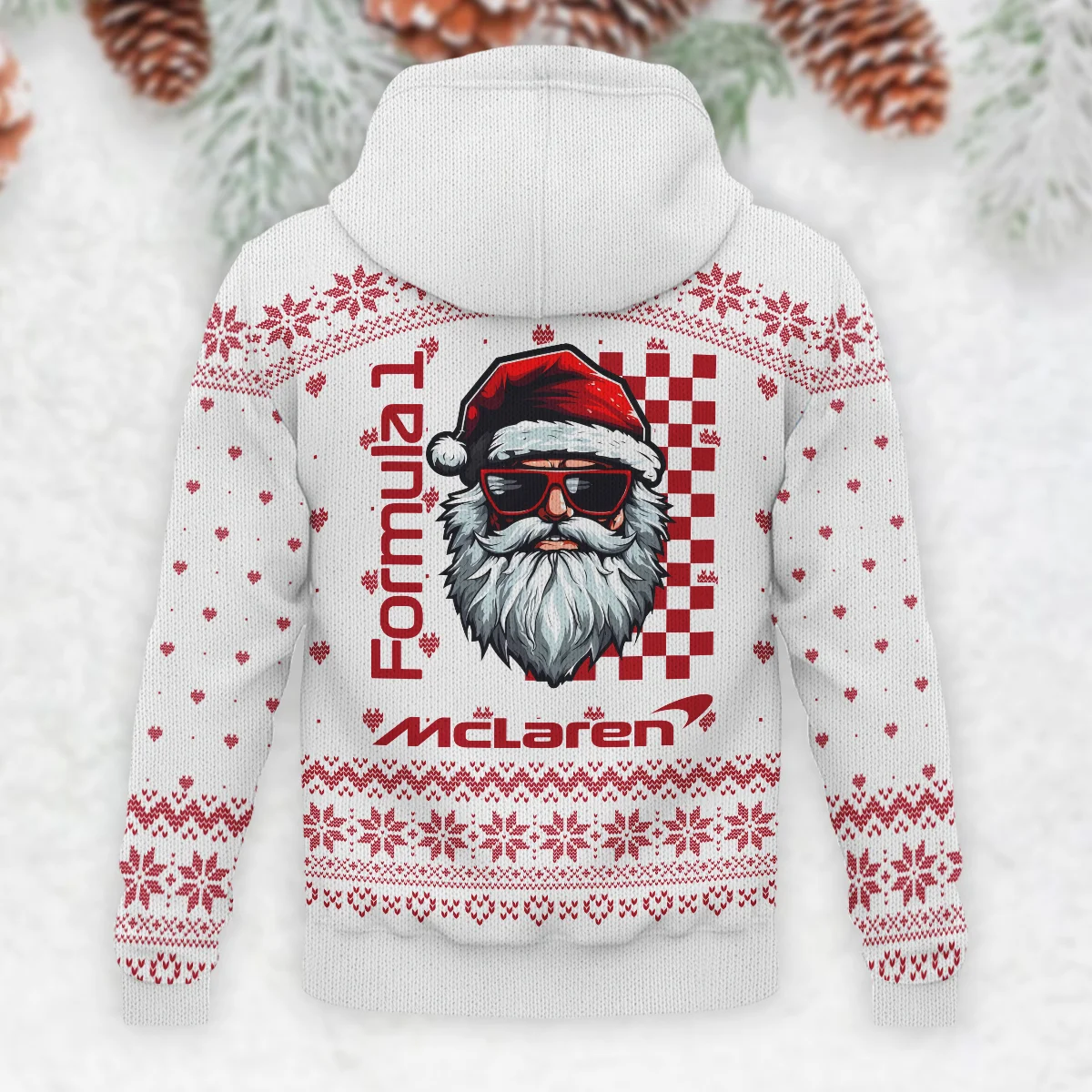 Badass Santa Racing McLaren Formula 1 - Knitted Hoodie BLVAF12209250A27MCL - Image 3