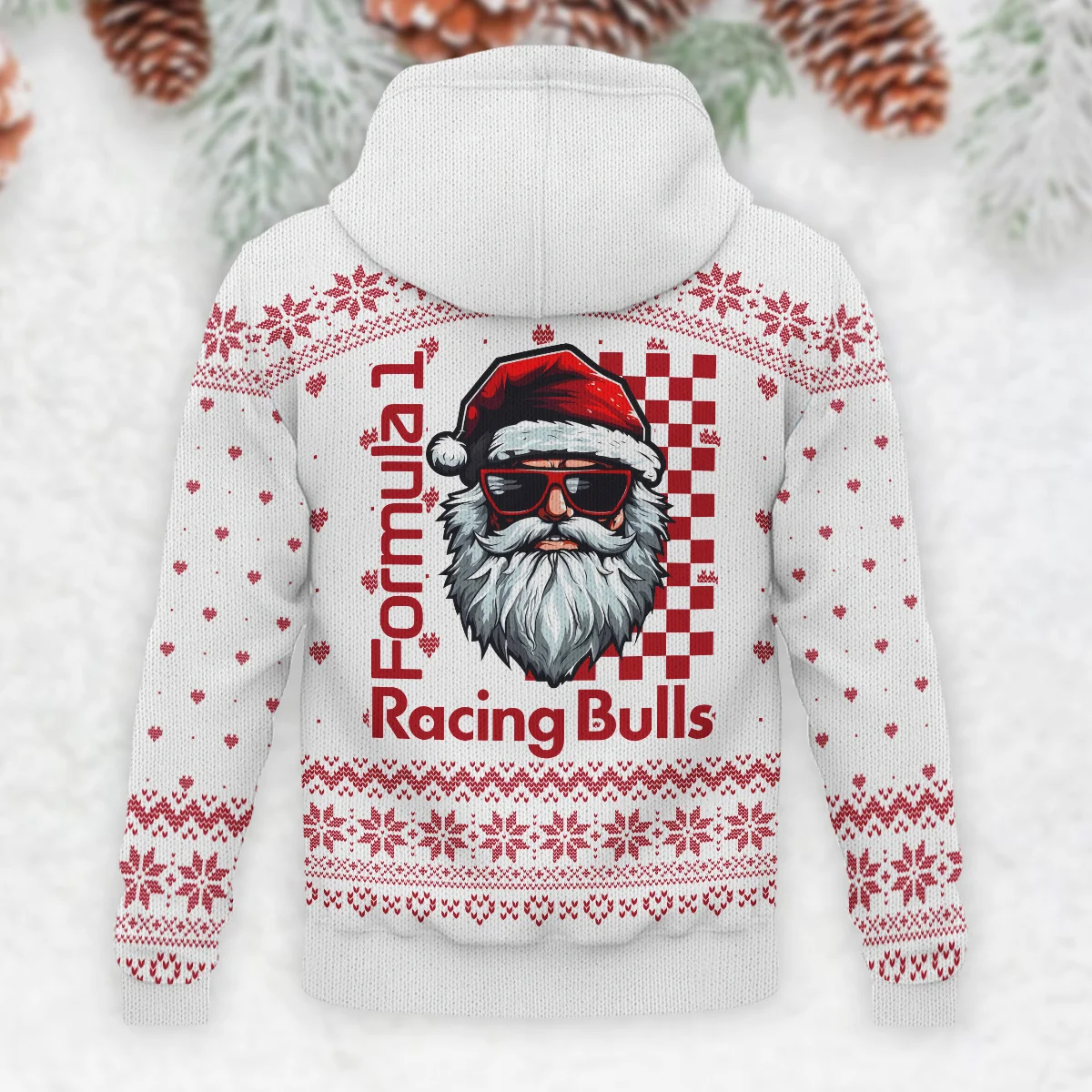 Badass Santa Racing Racing Bulls Formula 1 - Knitted Hoodie BLVAF12209250A27RAC - Image 3
