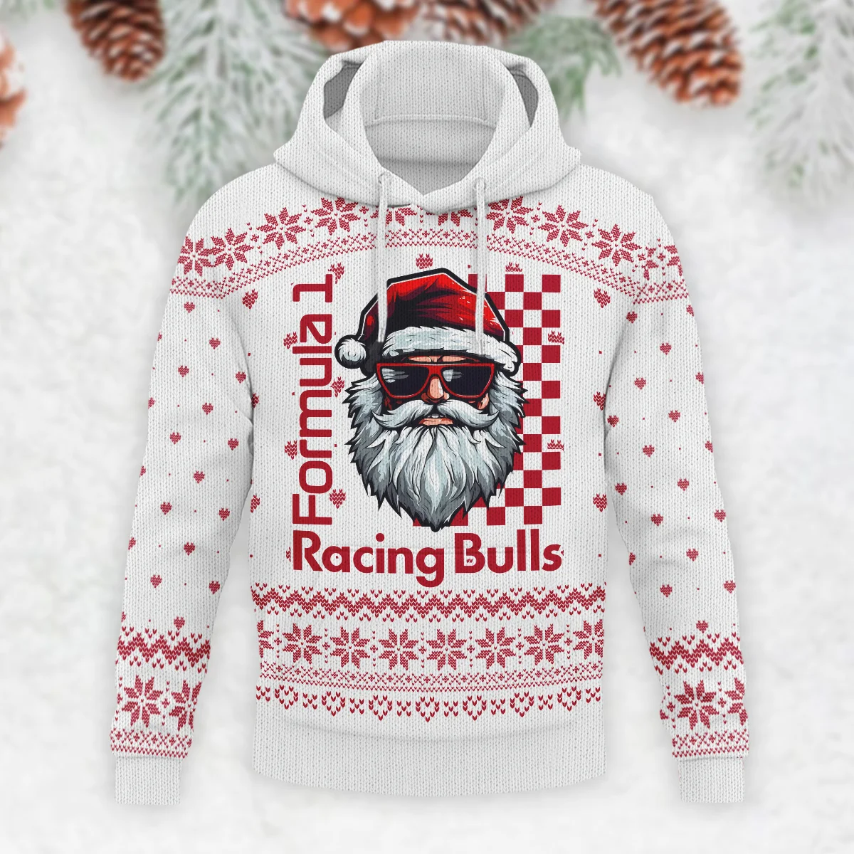 Badass Santa Racing Racing Bulls Formula 1 - Knitted Hoodie BLVAF12209250A27RAC - Image 2