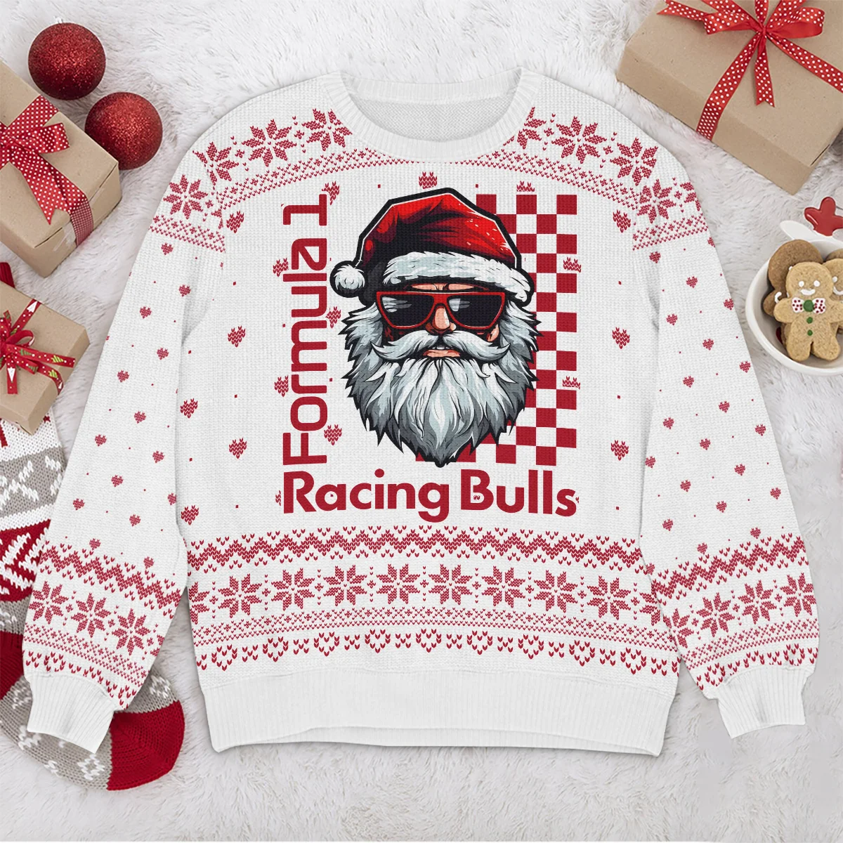 Badass Santa Racing Racing Bulls Formula 1 - Ugly Sweater BLVAF1220925A27RAC - Image 4