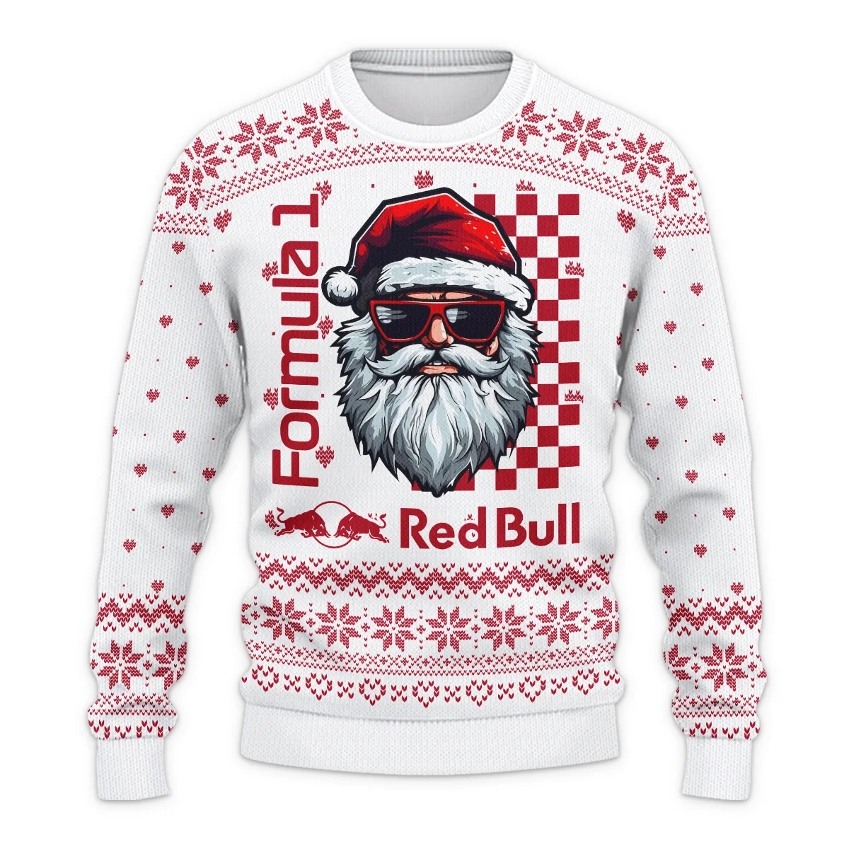 Badass Santa Racing Red Bull Racing Formula 1 - Ugly Sweater BLVAF1220925A27RBR - Image 2