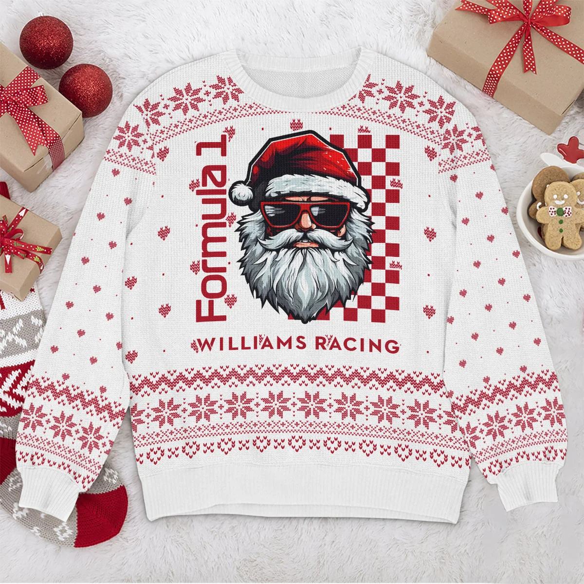 Badass Santa Racing Williams Formula 1 - Ugly Sweater BLVAF1220925A27WIL - Image 4