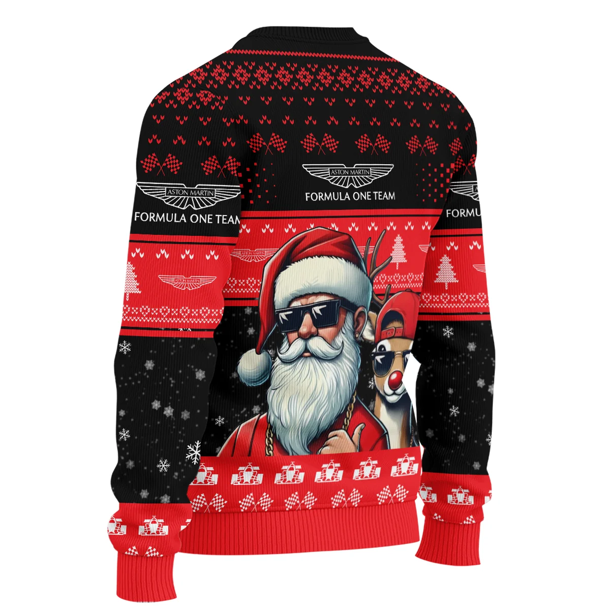 Badass Santa Reindeer Aston Martin Formula 1 - Ugly Sweater BLVAF1220925A23AM - Image 5