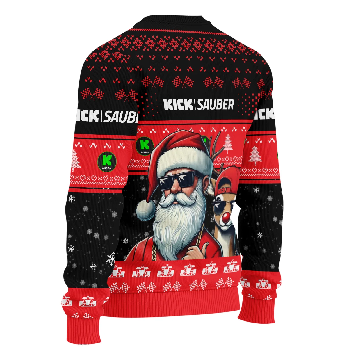 Badass Santa Reindeer Kick Sauber Formula 1 - Ugly Sweater BLVAF1220925A23KS - Image 5