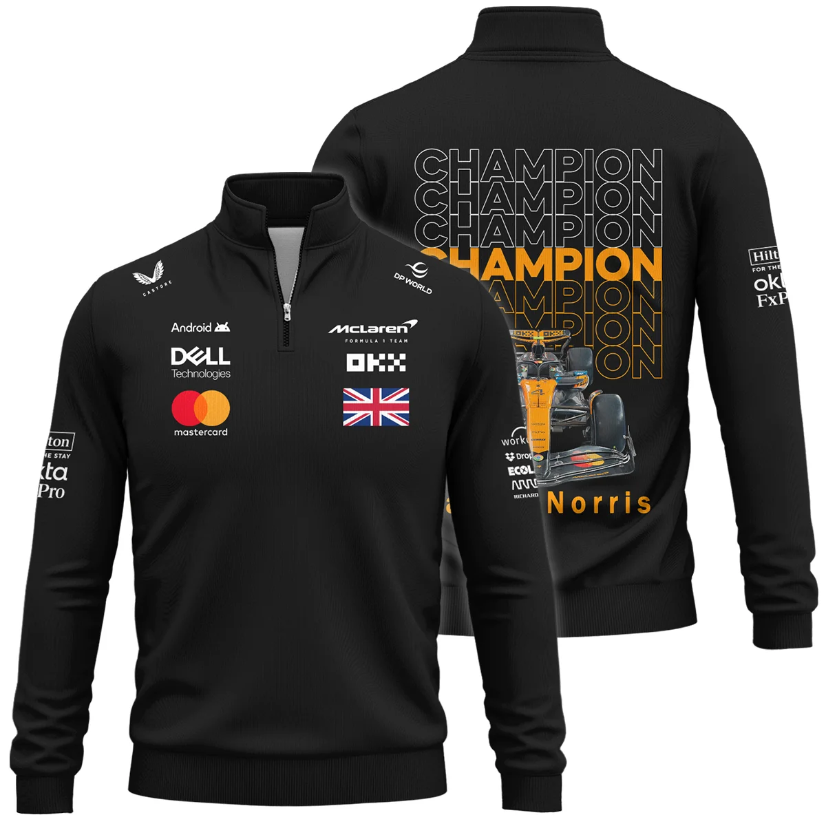Champion 2025 Lando Norris McLaren F1 Team Quarter-Zip Sweatshirt BLVALN051225A1QZS - Motorsport Apparel