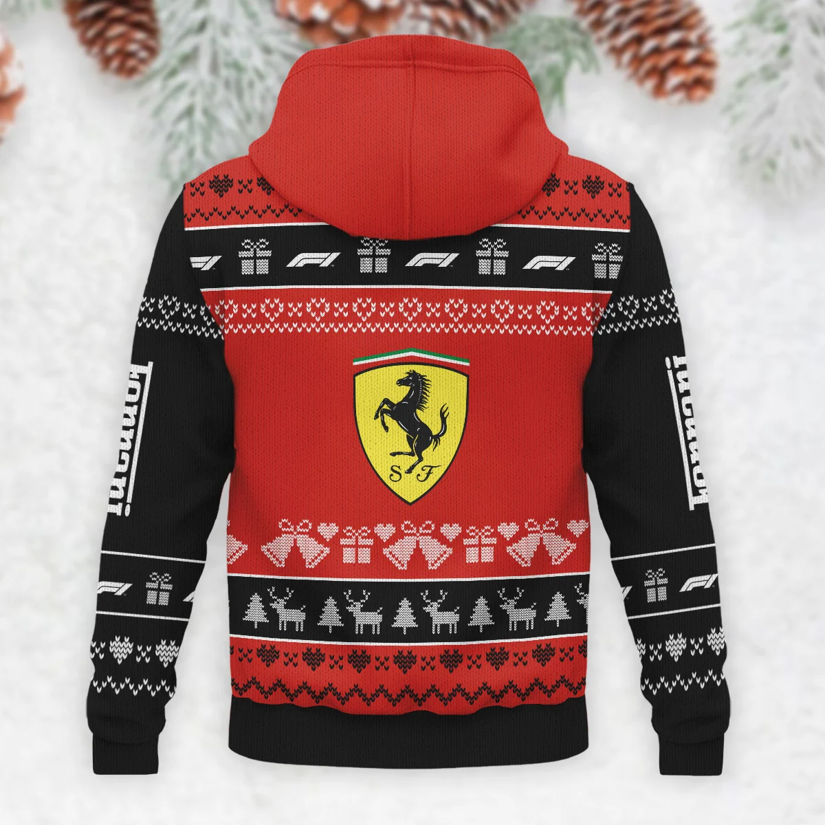 Christmas Collection Ferrari Formula 1 - Knitted Hoodie BLVAF12209250A5FRR - Image 3