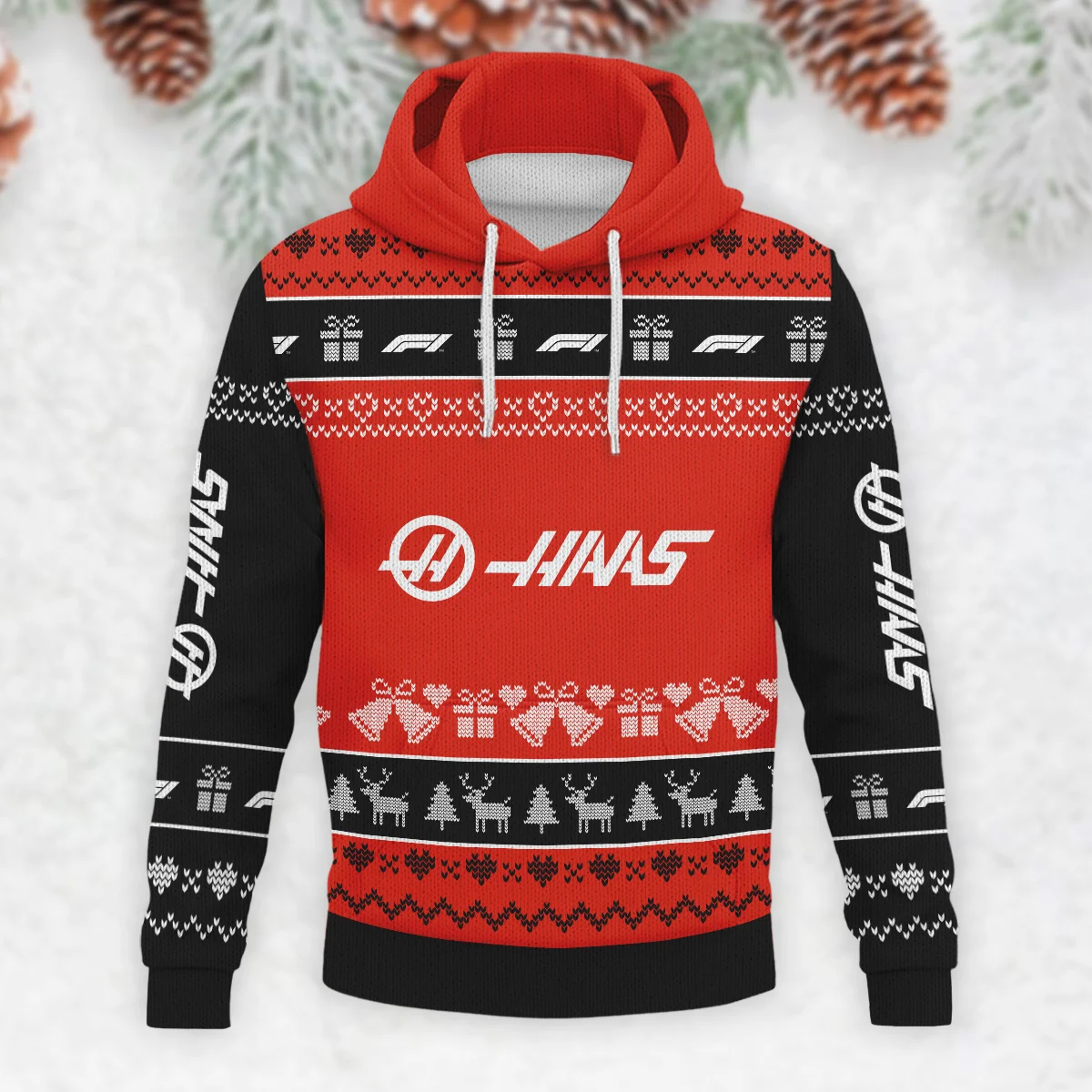 Christmas Collection Haas Formula 1 - Knitted Hoodie BLVAF12209250A5HAAS - Image 2