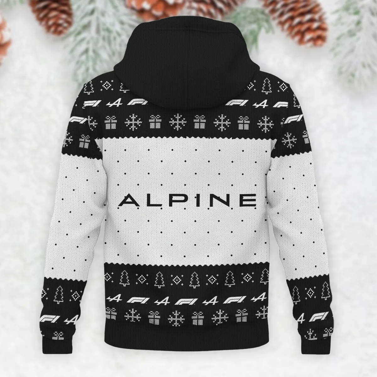 Christmas Pattern Alpine Formula 1 - Knitted Hoodie BLVAF12209250A1ALP - Image 3