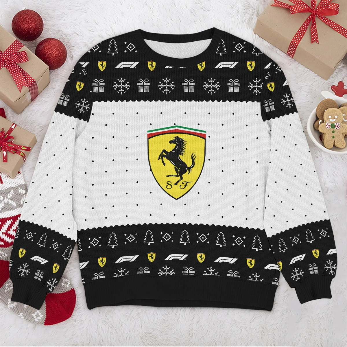 Christmas Pattern Ferrari Formula 1 - Ugly Sweater BLVAF1220925A1FRR - Image 4