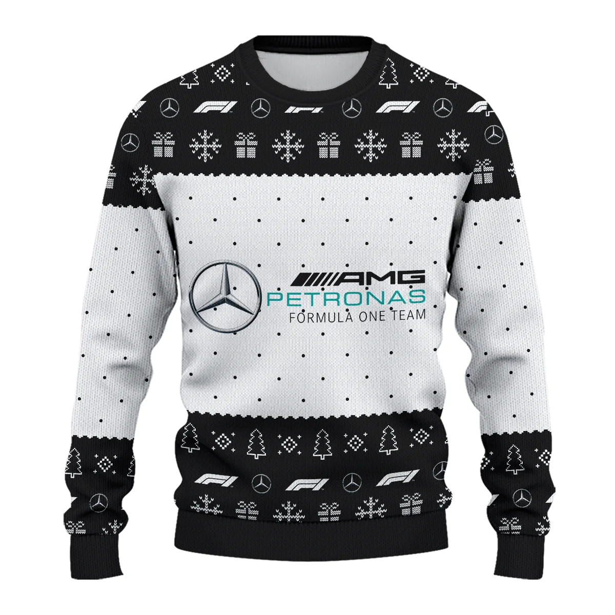Christmas Pattern Mercedes Formula 1 - Ugly Sweater BLVAF1220925A1MER - Race Day Design - Image 2