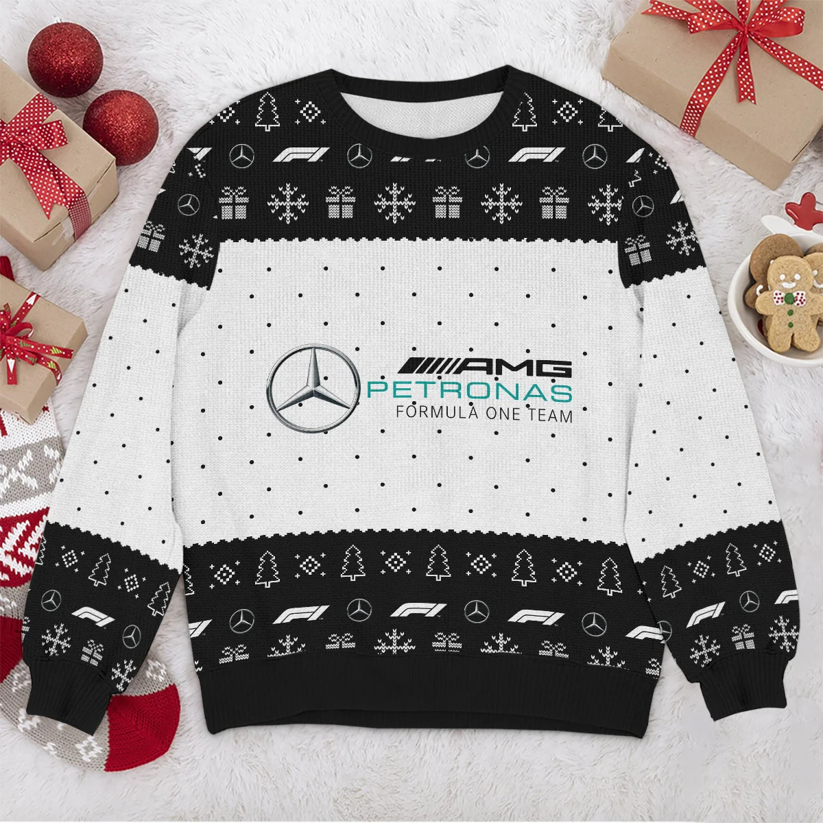 Christmas Pattern Mercedes Formula 1 - Ugly Sweater BLVAF1220925A1MER - Race Day Design - Image 4