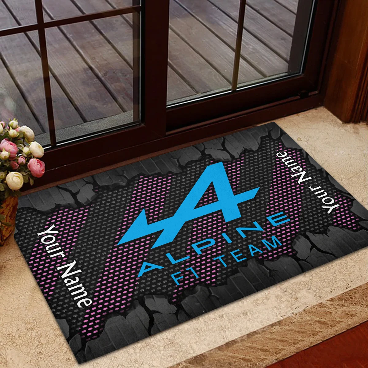 Custom Name Alpine F1 Rubber Base Doormat - All Over Print BLF1139A11ALP