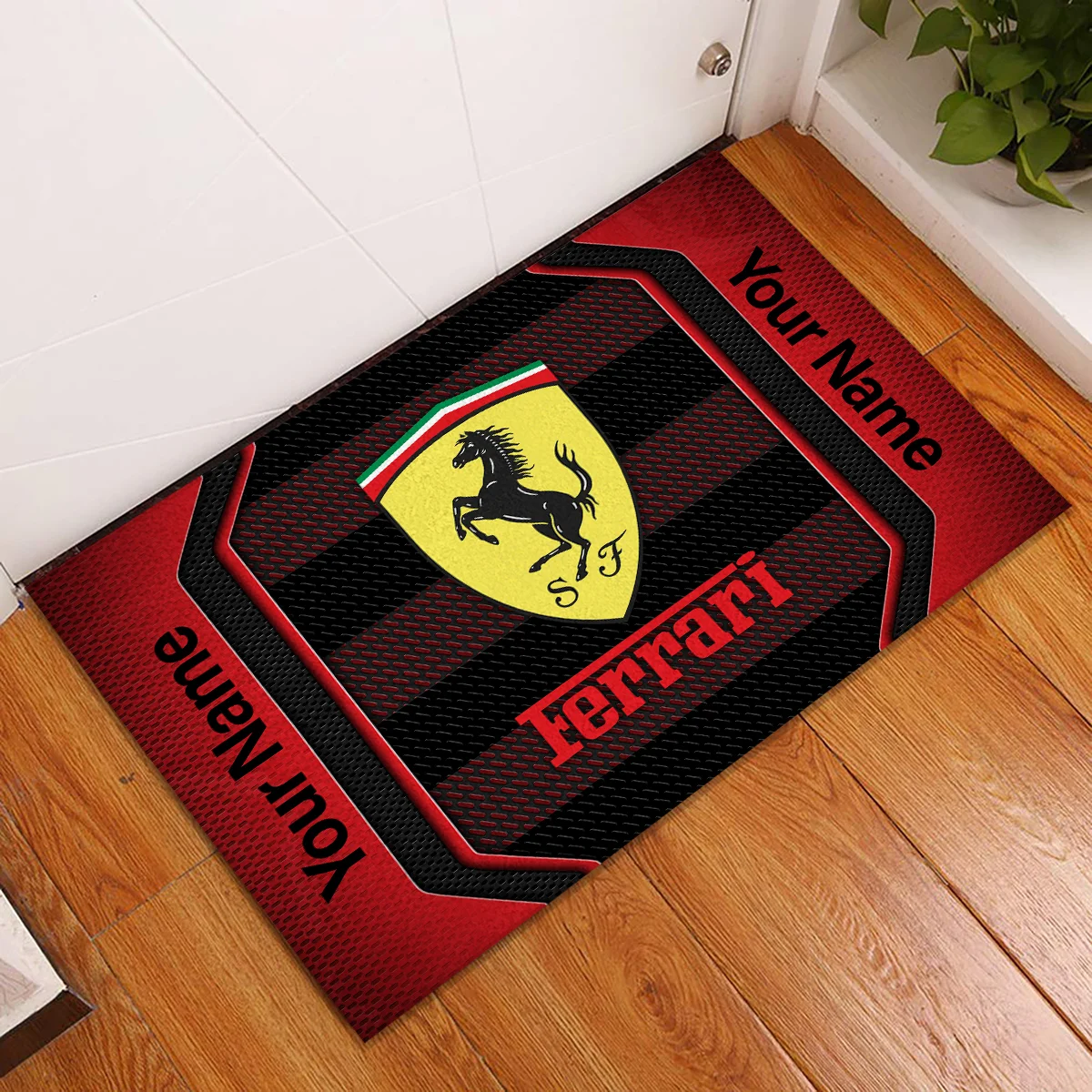 Custom Name Ferrari F1 Rubber Base Doormat - All Over Print BLF1139A4FRR - Image 2
