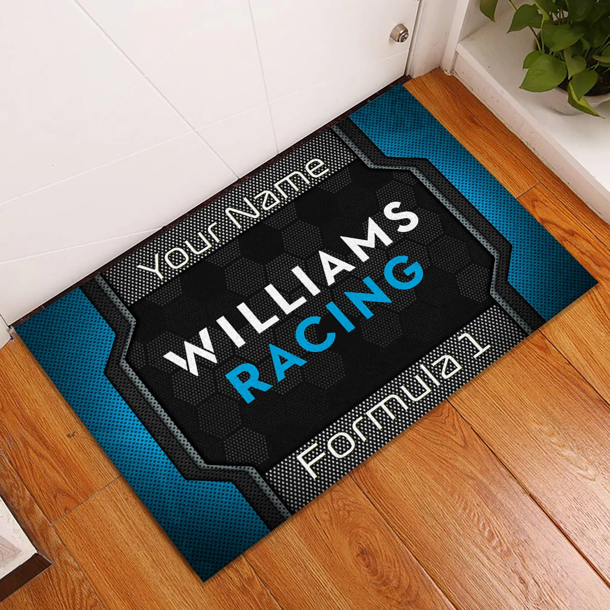 Custom Name Williams F1 Rubber Base Doormat - All Over Print BLF1139A2WIL - Image 2
