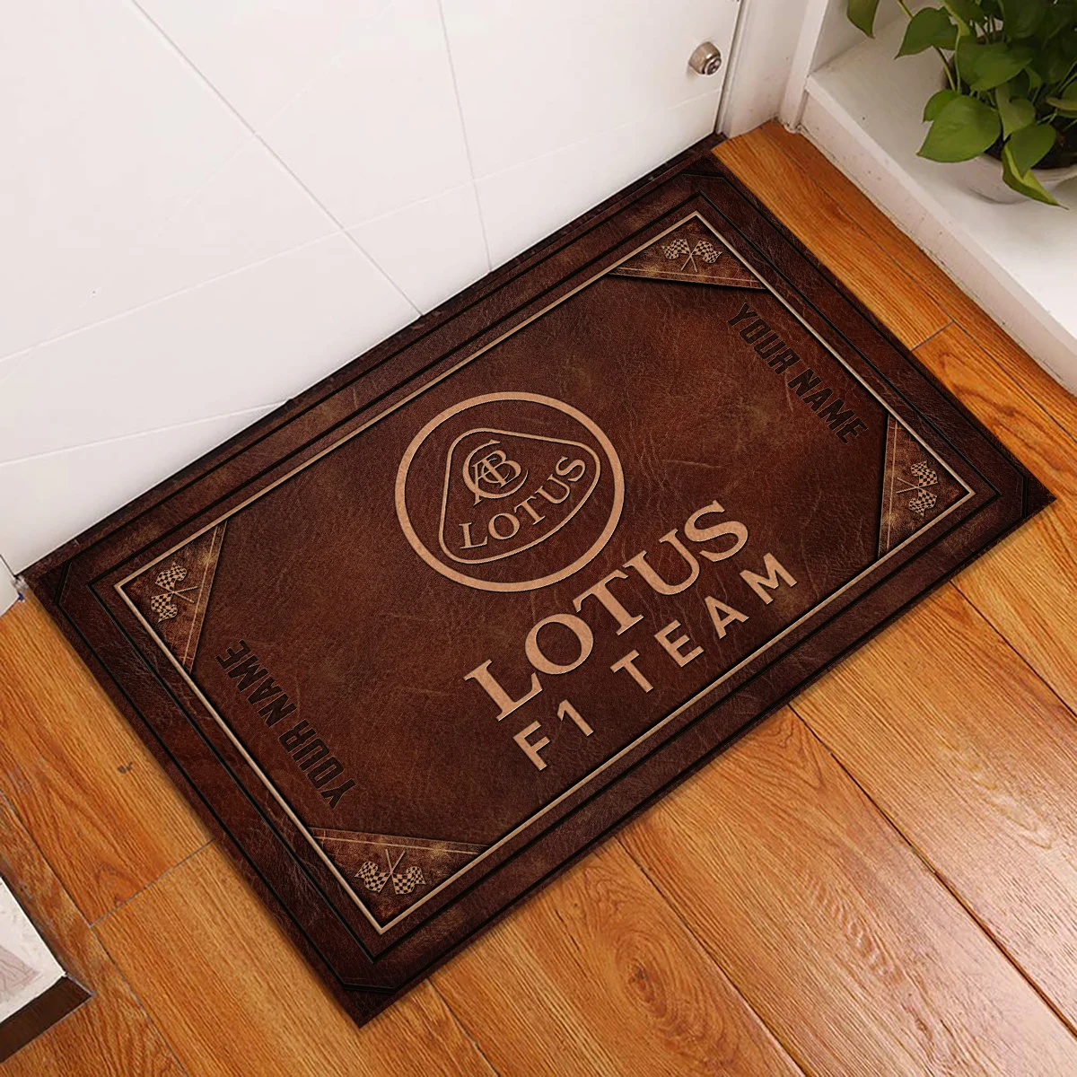 Custom Your Name Lotus F1 Rubber Base Doormat - All Over Print BLF1139A9LT - Image 2