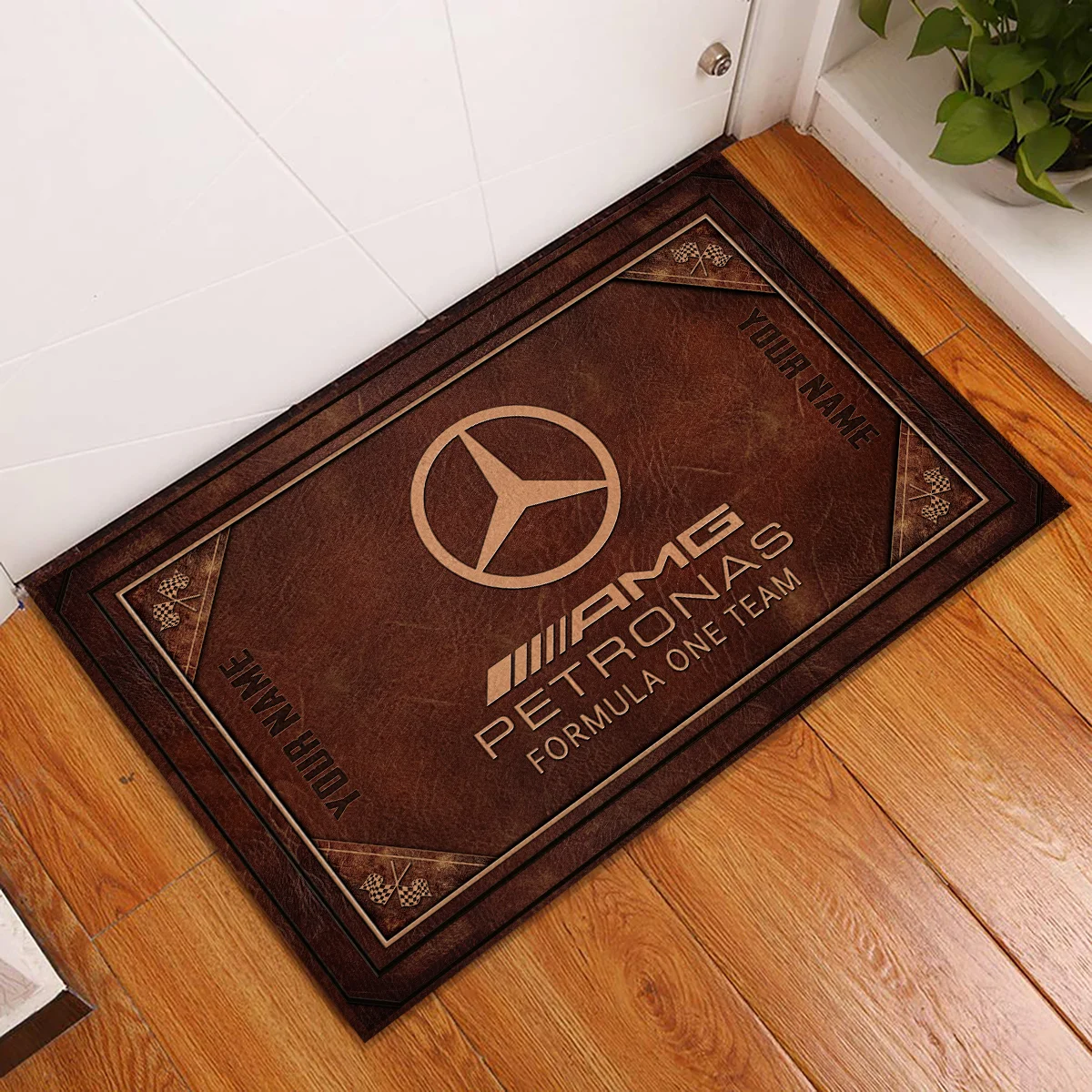 Custom Your Name Mercedes F1 Rubber Base Doormat - All Over Print BLF1139A9MER - Image 2