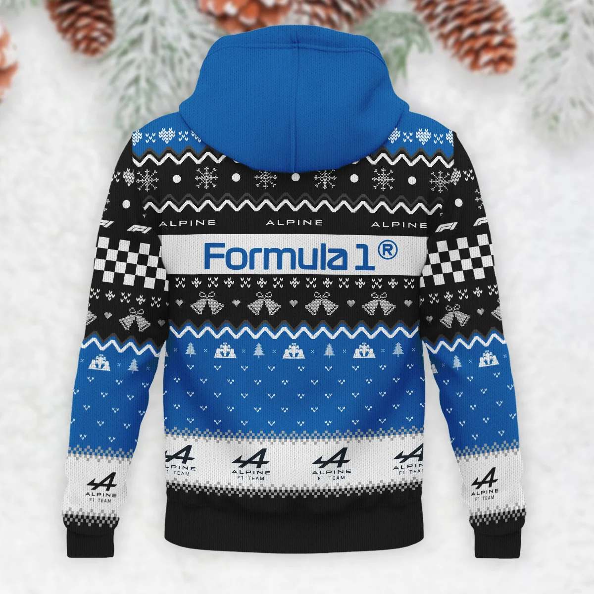 Xmas Alpine Formula 1 - Knitted Hoodie BLVAF12209250A12ALP - Race Day Outfit - Image 3