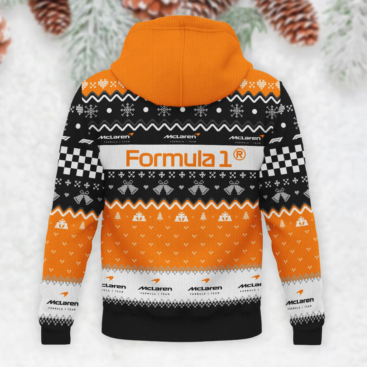 Xmas McLaren Formula 1 - Knitted Hoodie BLVAF12209250A12MCL - Race Day Design - Image 3