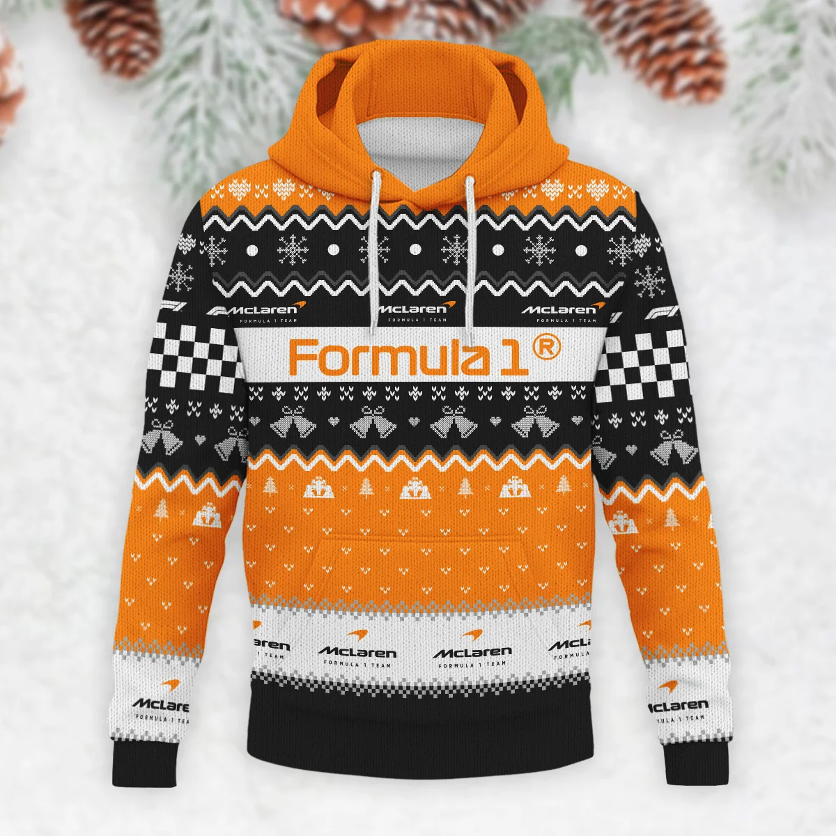 Xmas McLaren Formula 1 - Knitted Hoodie BLVAF12209250A12MCL - Race Day Design - Image 2
