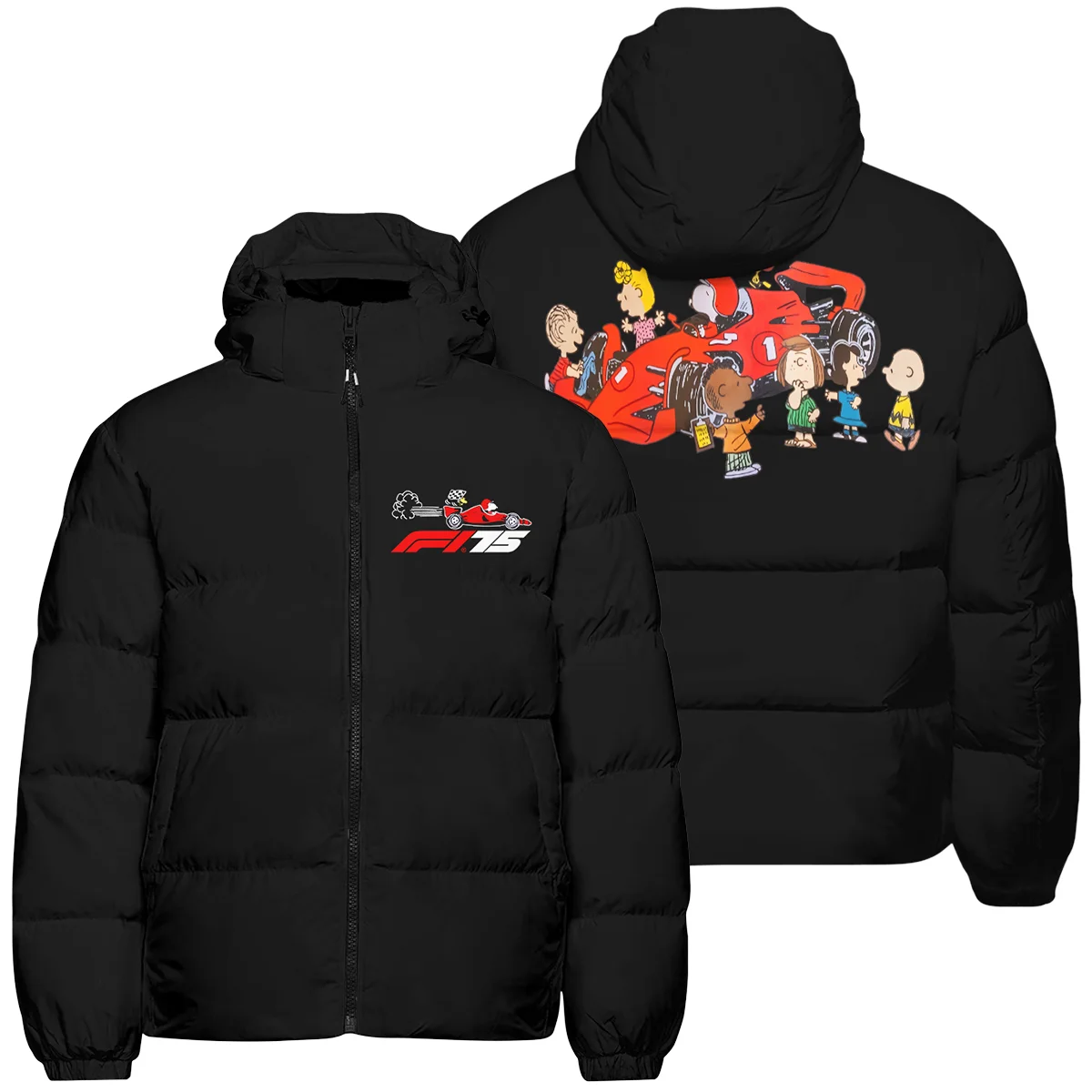 F1 x Snoopy Peanuts Pit Crew Down & Puffer Jackets BLF112925A2HCJ - Race Day Outfit
