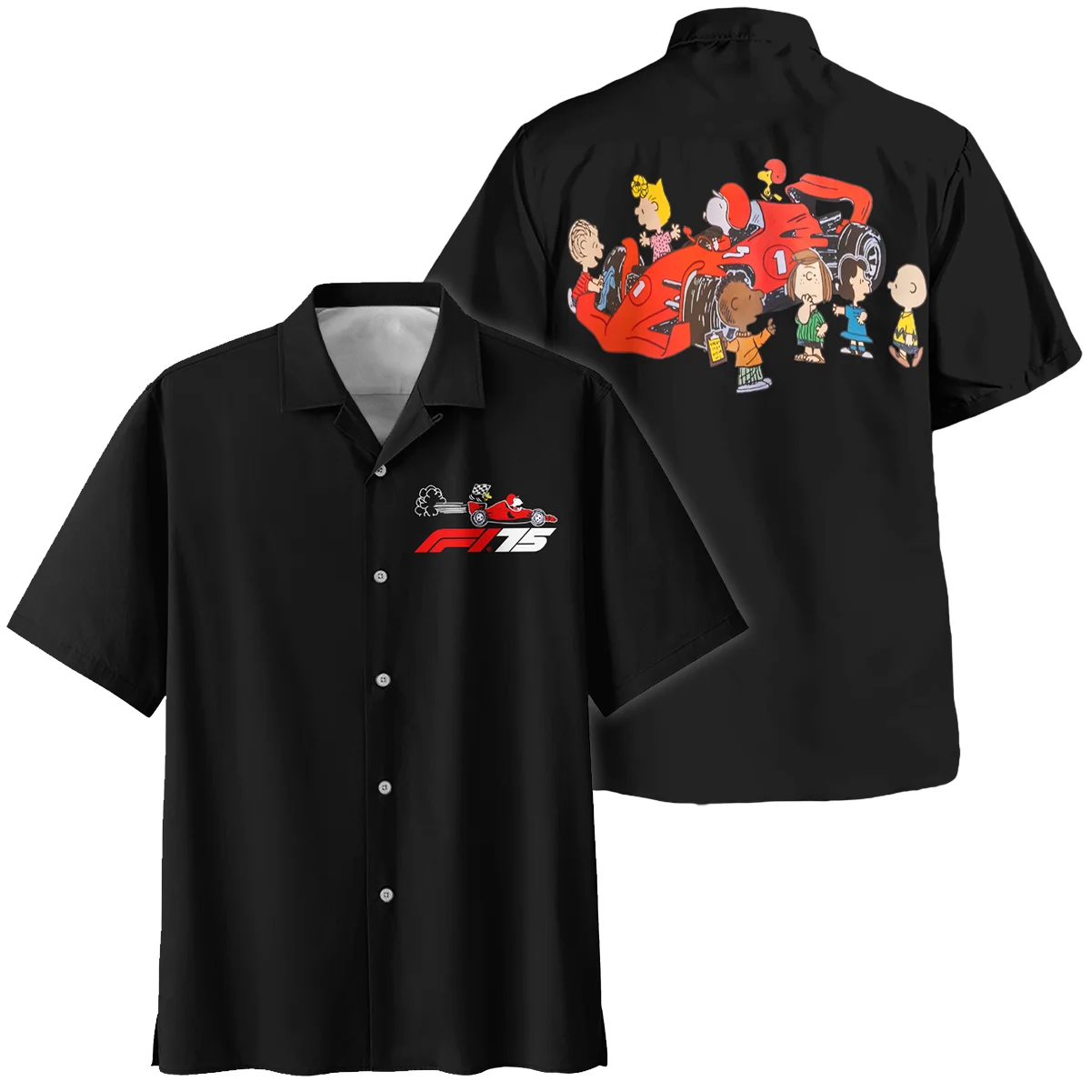 F1 x Snoopy Peanuts Pit Crew Hawaiian Shirt BLF112925A2HW - Formula Racing Apparel