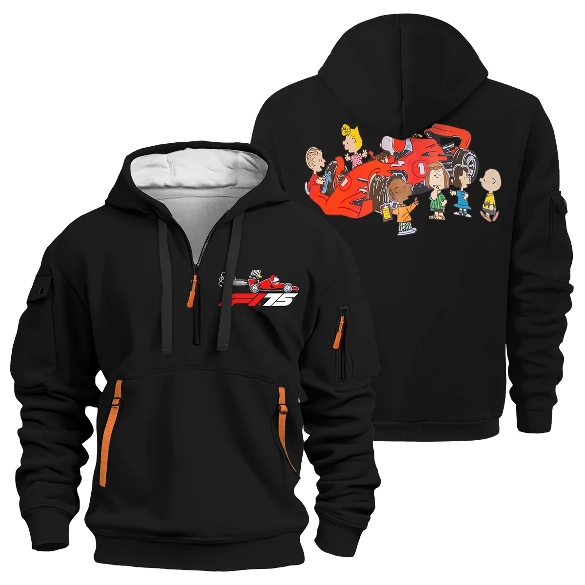 F1 x Snoopy Peanuts Pit Crew Hoodie Half Zip BLF112925A2HDF - Motorsport Lifestyle Wear