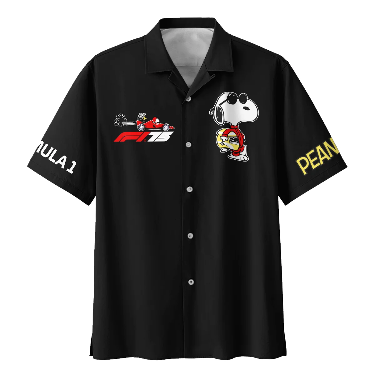 F1 x Snoopy Peanuts Pit Crew Joe Cool Hawaiian Shirt BLF112925A1HW - Racing Lifestyle Clothing - Image 2