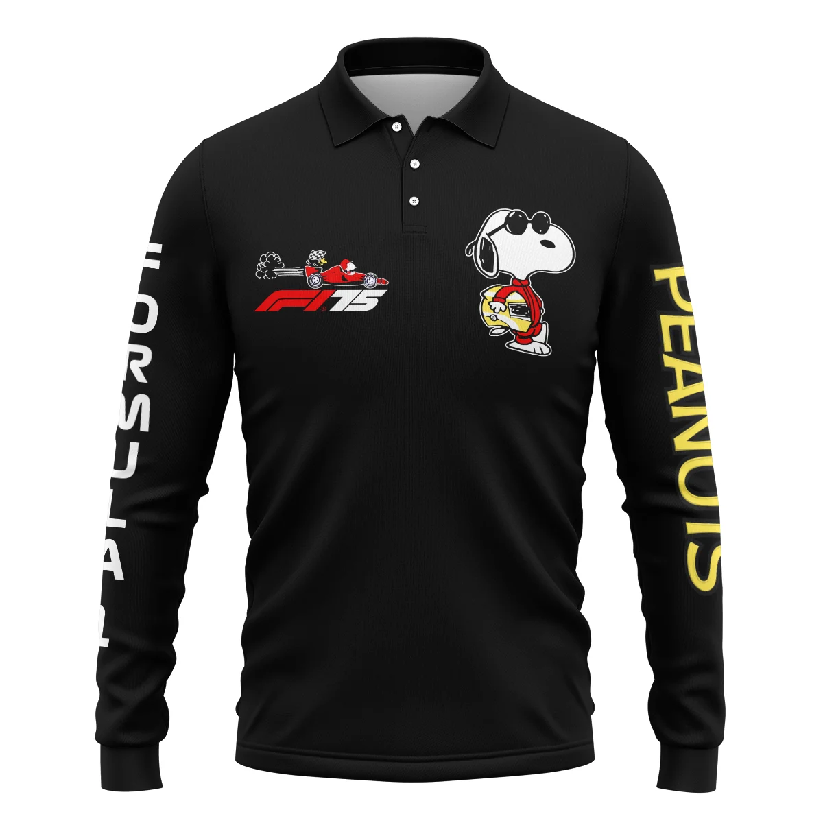 F1 x Snoopy Peanuts Pit Crew Joe Cool Long Polo Shirt BLF112925A1LPL - Trackside Outfit - Image 2