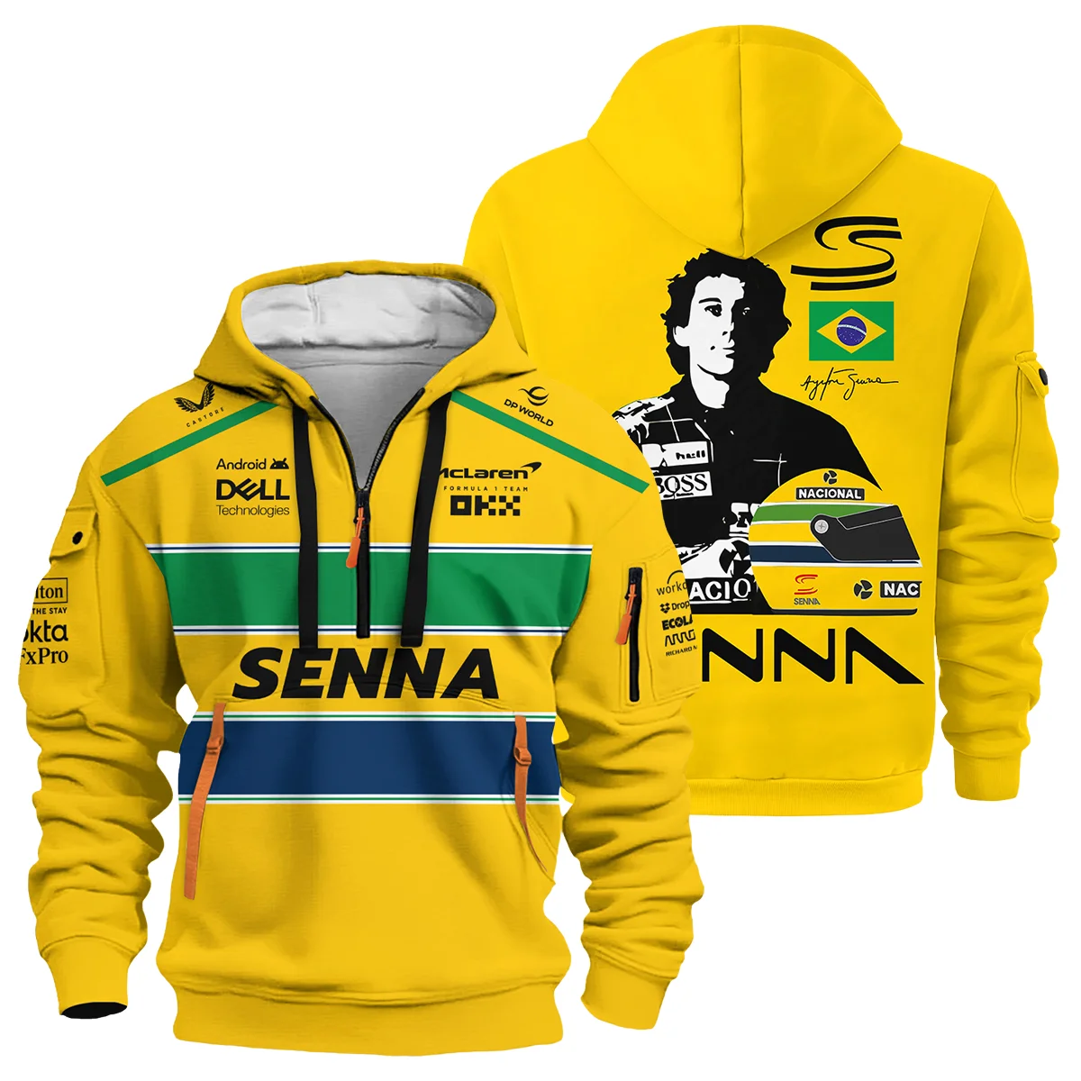 Flag And Helmet Fanwear Exclusive Hoodie Half Zip BLF13625A4HDF CleanFit