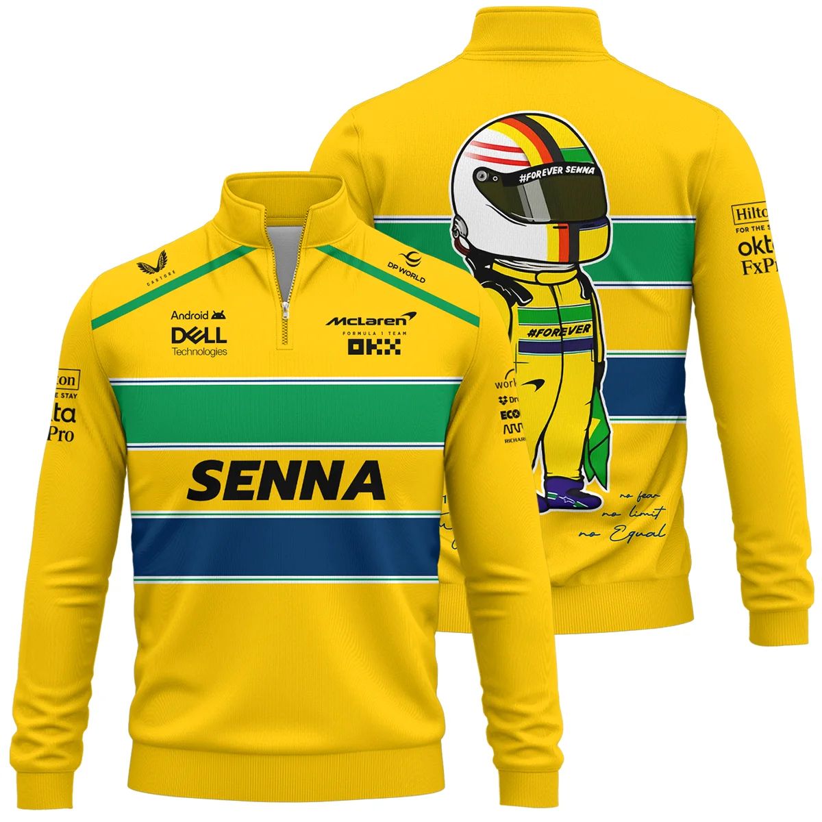 Forever Senna McLaren F1 Quarter-Zip Sweatshirt BLF13625A3QZS - Motorsport Apparel