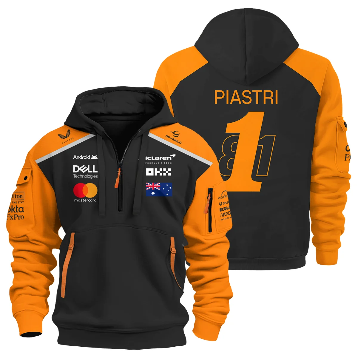 From #81 To #1 Oscar Piastri McLaren F1 Limited Edition Hoodie Half Zipper BL4725A1HDF - Motorsport Apparel