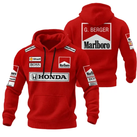 Gerhard Berger McLaren F1 Teamwear Hoodie Quilted Waffle BLGB261025A2HQW - F1 Fan Gear