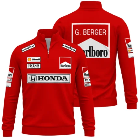 Gerhard Berger McLaren F1 Teamwear Quarter Zip Sweatshirt BLGB261025A2QZS - Formula Racing Apparel