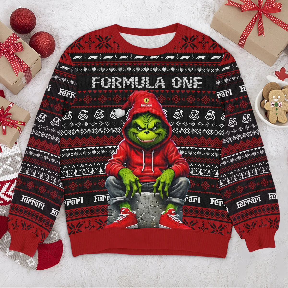 Grinch x Ferrari Formula 1 - Ugly Sweater BLVAF1220925A18FRR - Pit Lane Clothing - Image 4