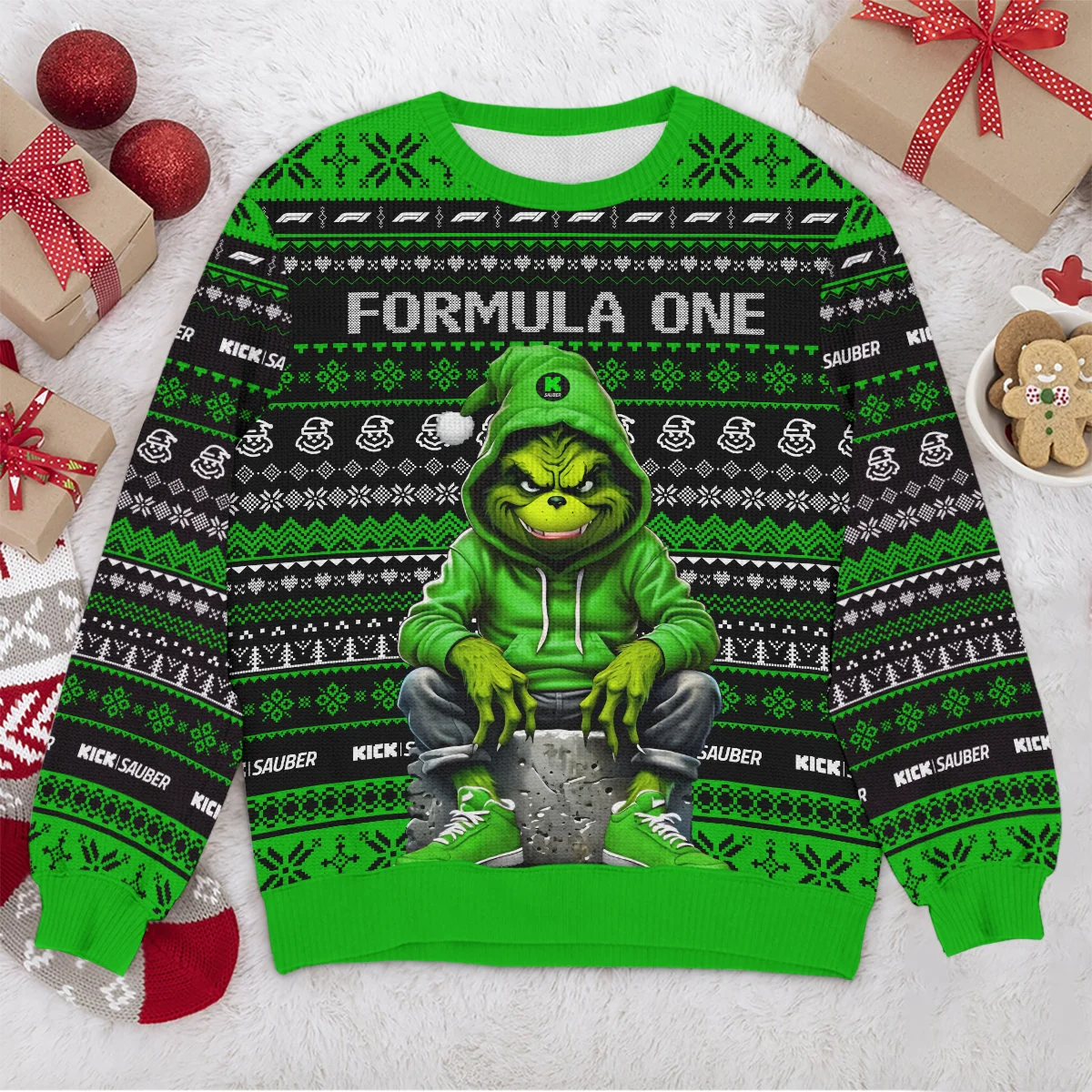 Grinch x Kick Sauber Formula 1 - Ugly Sweater BLVAF1220925A18KS - Image 4