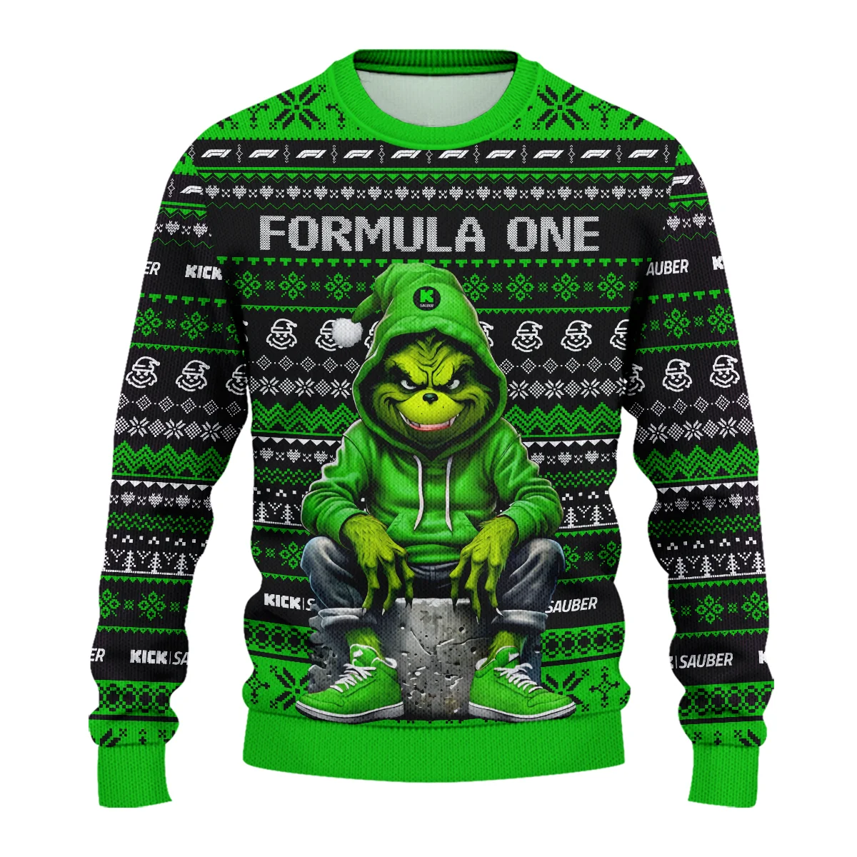 Grinch x Kick Sauber Formula 1 - Ugly Sweater BLVAF1220925A18KS - Image 2